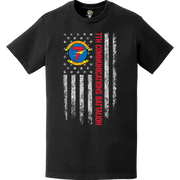 7th Communication Battalion American Flag T-Shirt Tactically Acquired   