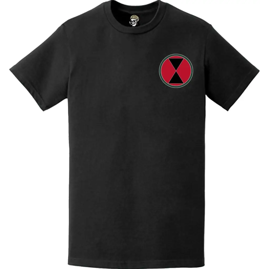 7th Infantry Division (7th ID) CSIB Logo Left Chest T-Shirt Tactically Acquired   