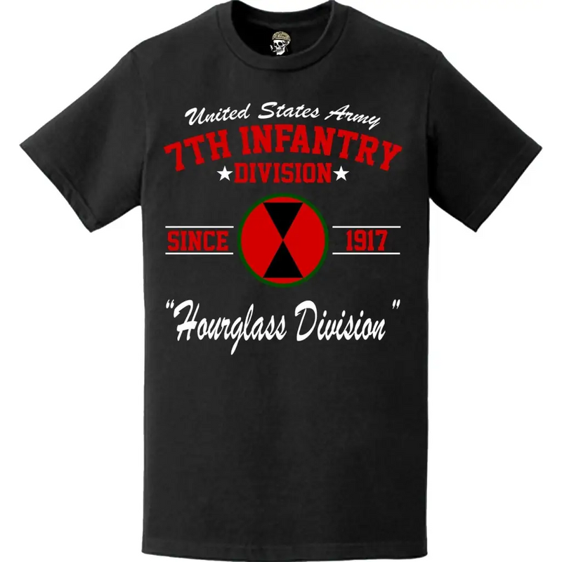 7th Infantry Division (7th ID) 'Hourglass' Since 1917 Unit Legacy T-Shirt