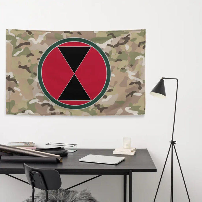 7th Infantry Division CSIB Indoor Wall Flag Tactically Acquired   