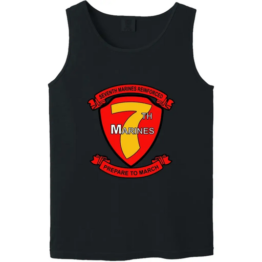 7th Marine Regiment Logo Emblem Tank Top Tactically Acquired Black Small 