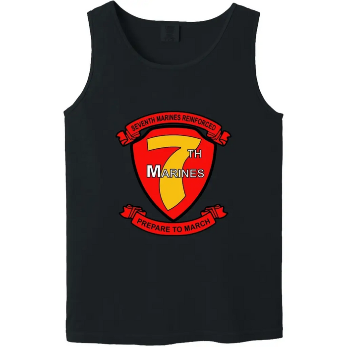 7th Marine Regiment Logo Emblem Tank Top Tactically Acquired Black Small 