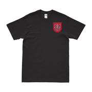 7th SFG Left Chest Beret Flash T-Shirt Tactically Acquired Black Small 
