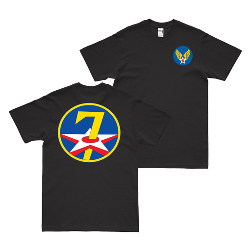 Double-Sided Seventh Air Force USAAF WW2 T-Shirt Tactically Acquired Black Small 