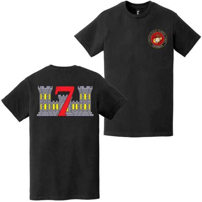 Double-Sided 7th ESB Logo USMC Veteran T-Shirt Tactically Acquired   