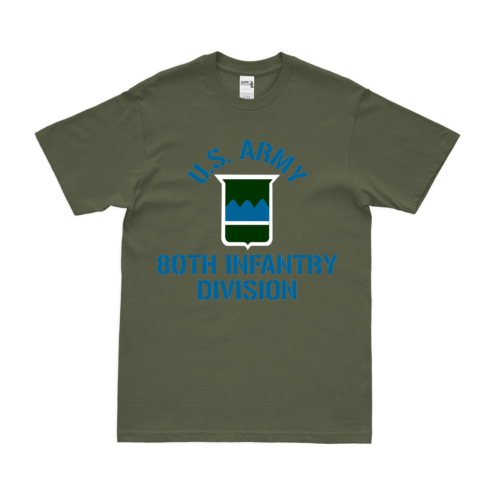 U.S. Army 80th Infantry Division Legacy T-Shirt Tactically Acquired Small Military Green 