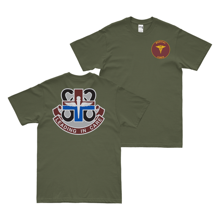 Double-Sided 818th Medical Brigade T-Shirt Tactically Acquired Military Green Small 