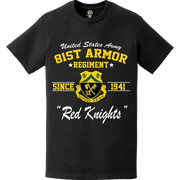 81st Armor Regiment Since 1941 "Red Knights" Legacy T-Shirt Tactically Acquired   