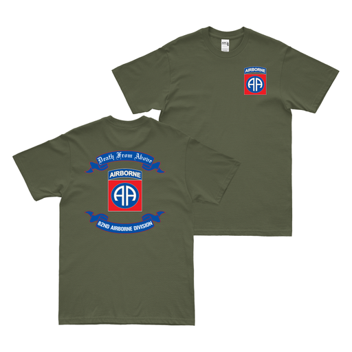 Double-Sided 82nd Airborne Division Scroll T-Shirt Tactically Acquired Military Green Small 