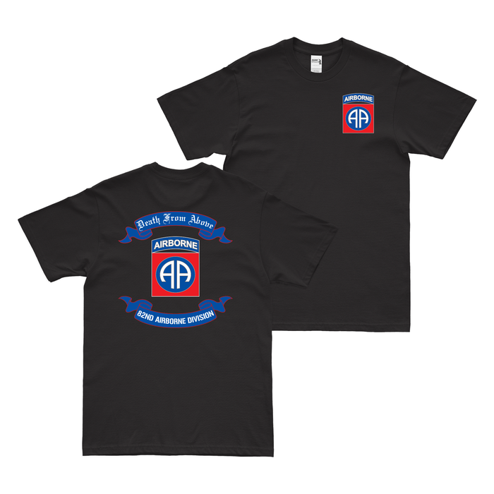 Double-Sided 82nd Airborne Division Scroll T-Shirt Tactically Acquired Black Small 