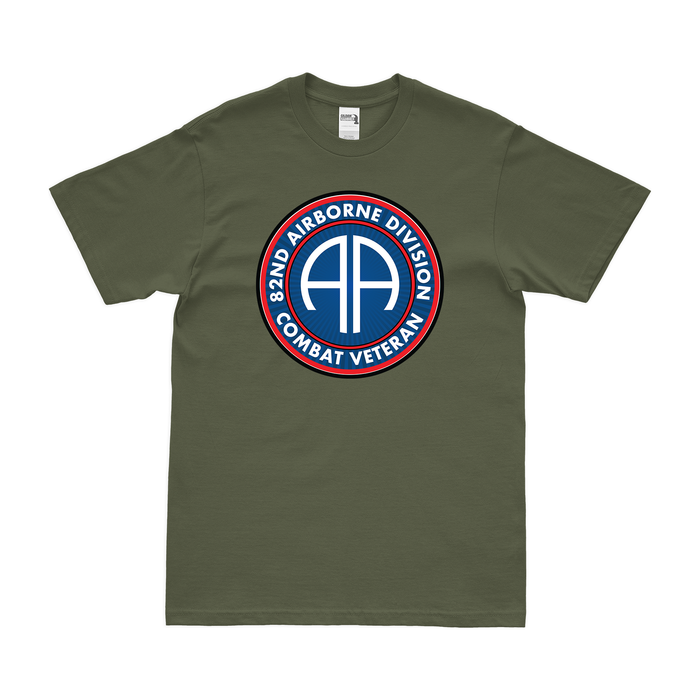 82nd Airborne Division Combat Veteran T-Shirt Tactically Acquired Military Green Small 