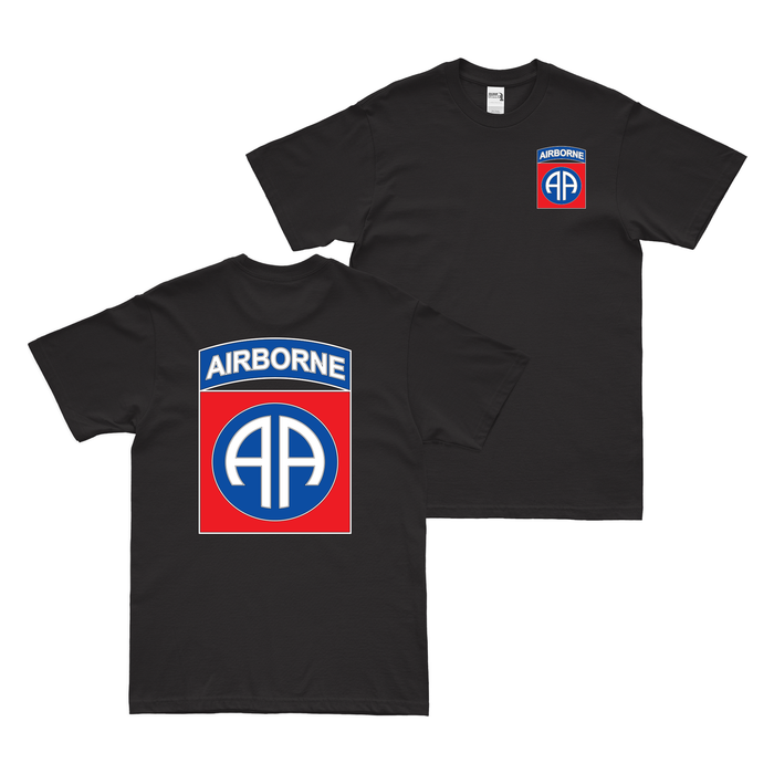 Double-Sided 82nd Airborne Division CSIB T-Shirt Tactically Acquired Black Small 