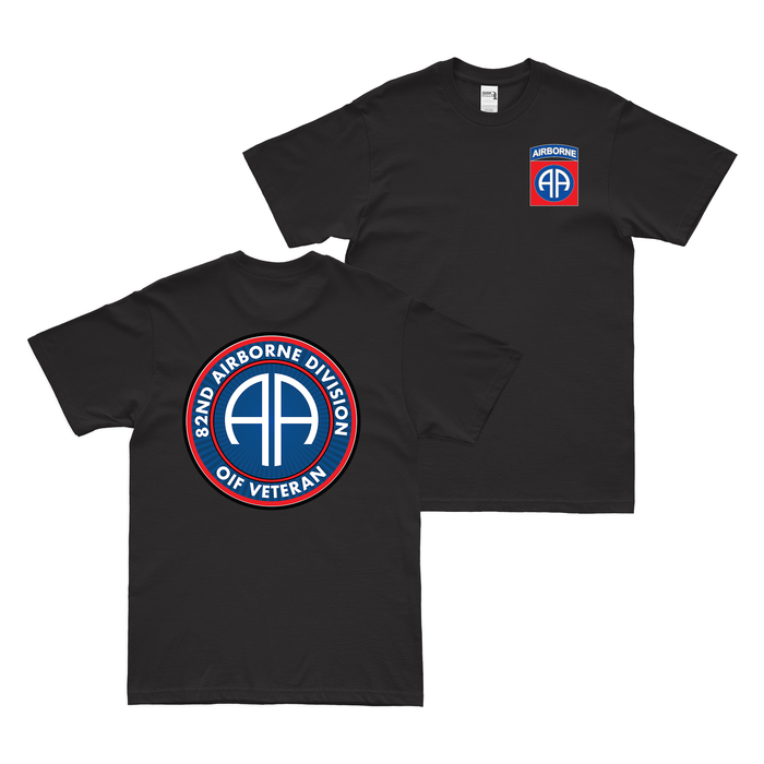 Double-Sided 82nd Airborne Division OIF Veteran T-Shirt Tactically Acquired Black Small 