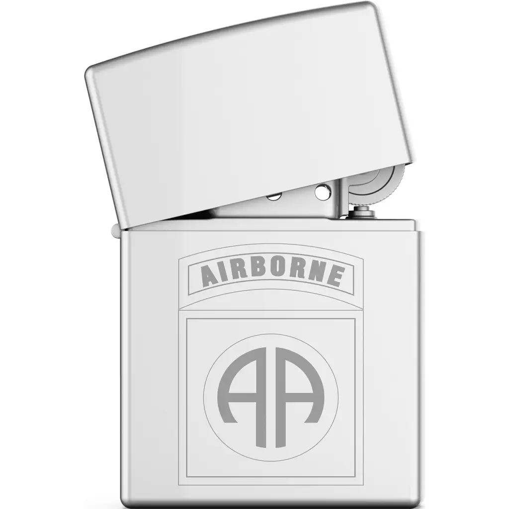 82nd Airborne Division CSIB Engraved Zippo Lighter Tactically Acquired   