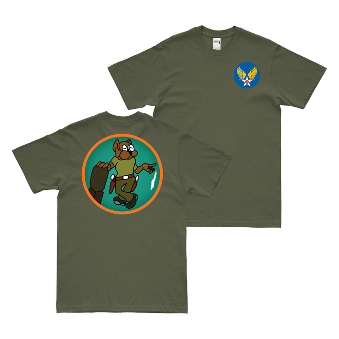 Double-Sided 840th Bombardment Squadron WW2 T-Shirt Tactically Acquired Military Green Small 