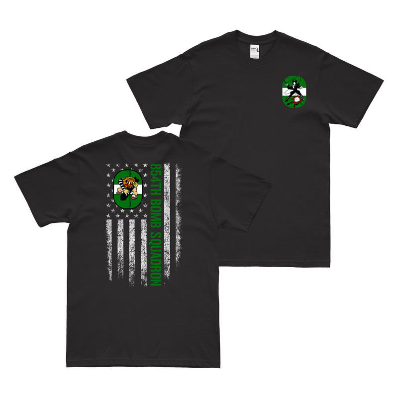 Double-Sided 854th Bomb Squadron American Flag T-Shirt