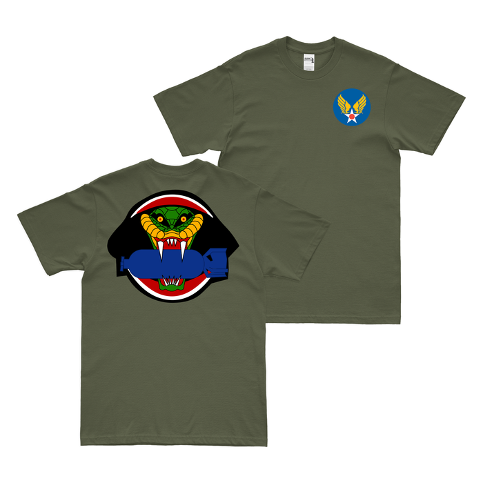 Double-Sided 864th Bomb Squadron AAF T-Shirt Tactically Acquired Military Green Clean Small