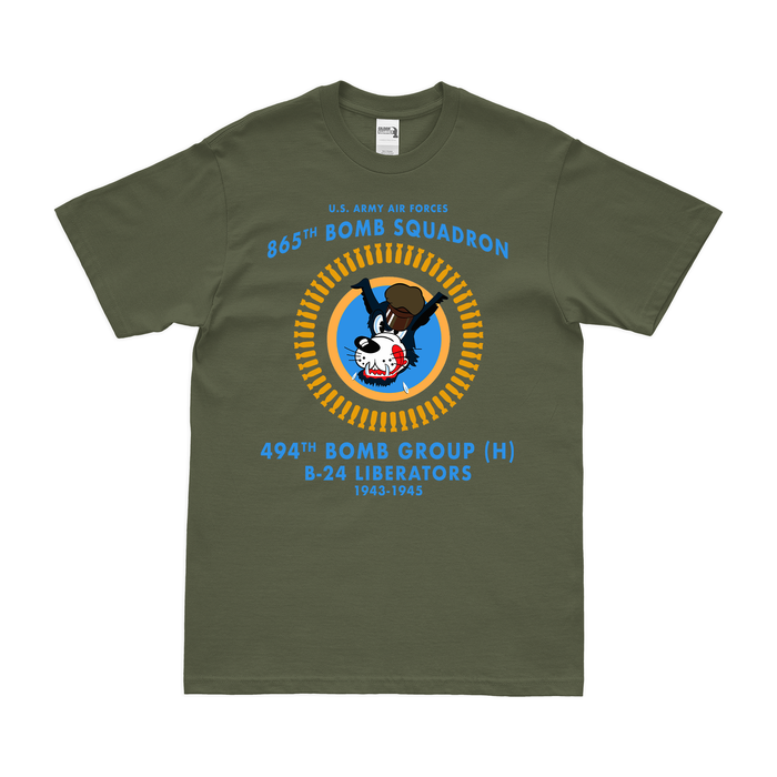 865th Bomb Squadron WW2 Legacy T-Shirt Tactically Acquired Military Green Clean Small