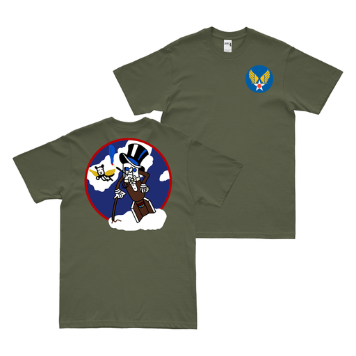 Double-Sided 867th Bomb Squadron AAF T-Shirt Tactically Acquired Military Green Clean Small