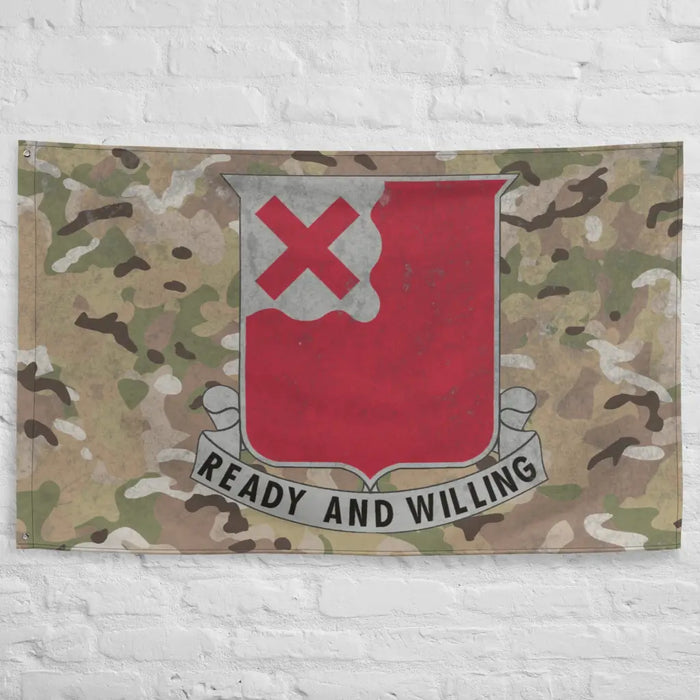 875th Engineer Battalion Indoor Wall Flag Tactically Acquired   