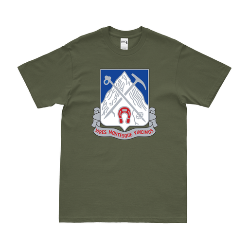 U.S. Army 87th Infantry Regiment Unit Logo Emblem T-Shirt Tactically Acquired Military Green Clean Small