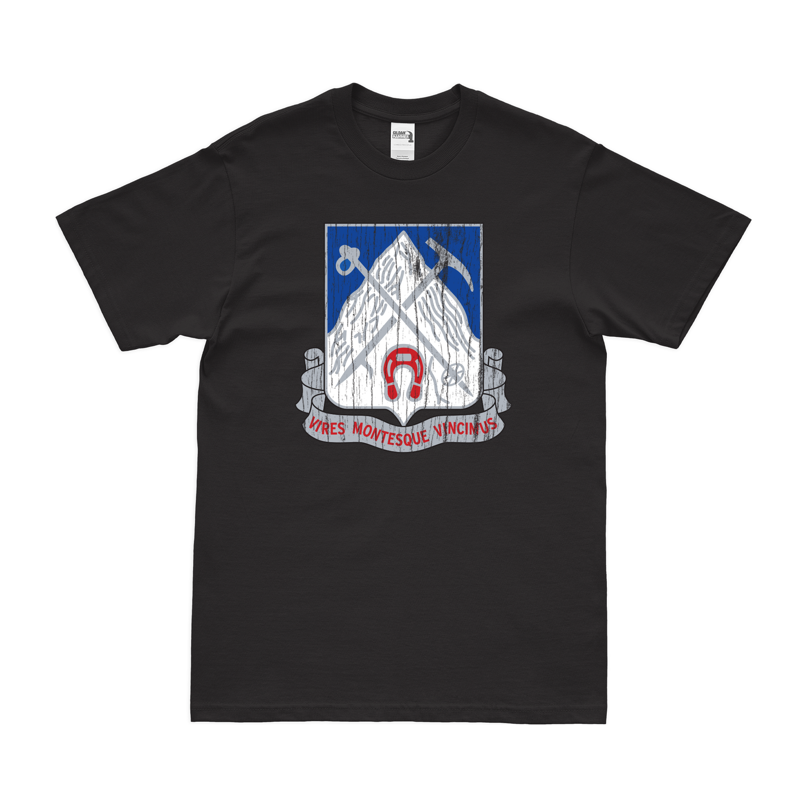 U.S. Army 87th Infantry Regiment Unit Logo Emblem T-Shirt Tactically Acquired Black Distressed Small