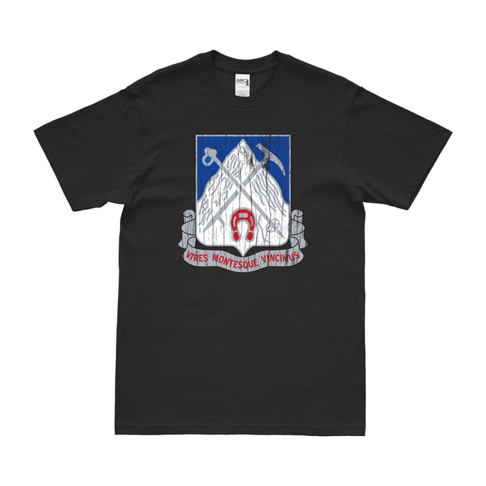 U.S. Army 87th Infantry Regiment Unit Logo Emblem T-Shirt Tactically Acquired Black Distressed Small