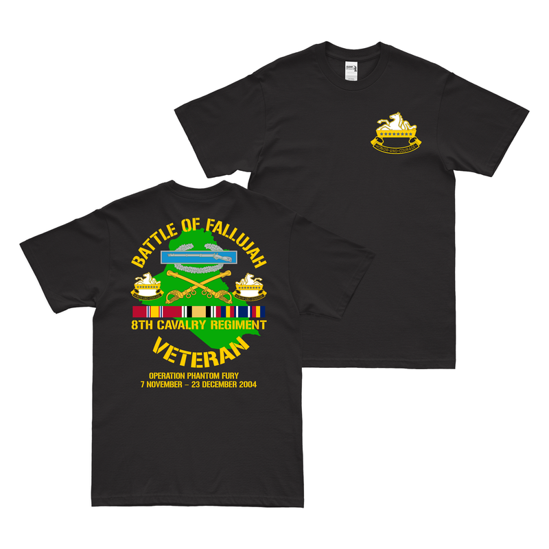 8th Cavalry Regiment Second Battle of Fallujah (Operation Phantom Fury) Double-Sided Veteran T-Shirt