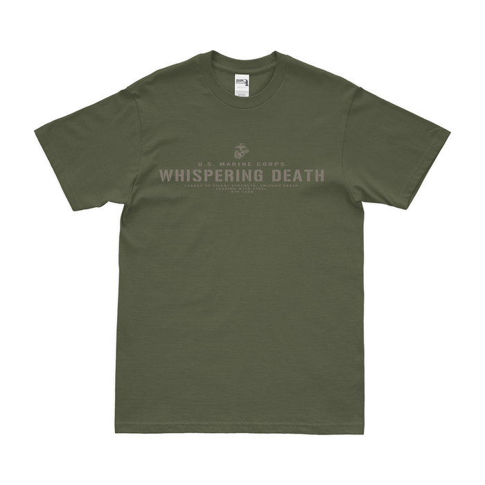 8th Tank Battalion 'Whispering Death' USMC Motto T-Shirt Tactically Acquired Military Green Small 