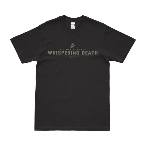 8th Tank Battalion 'Whispering Death' USMC Motto T-Shirt Tactically Acquired Black Small 
