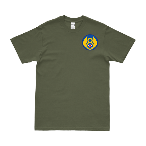 U.S. Army Air Forces Eighth Air Force Left Chest T-Shirt Tactically Acquired Military Green Small 