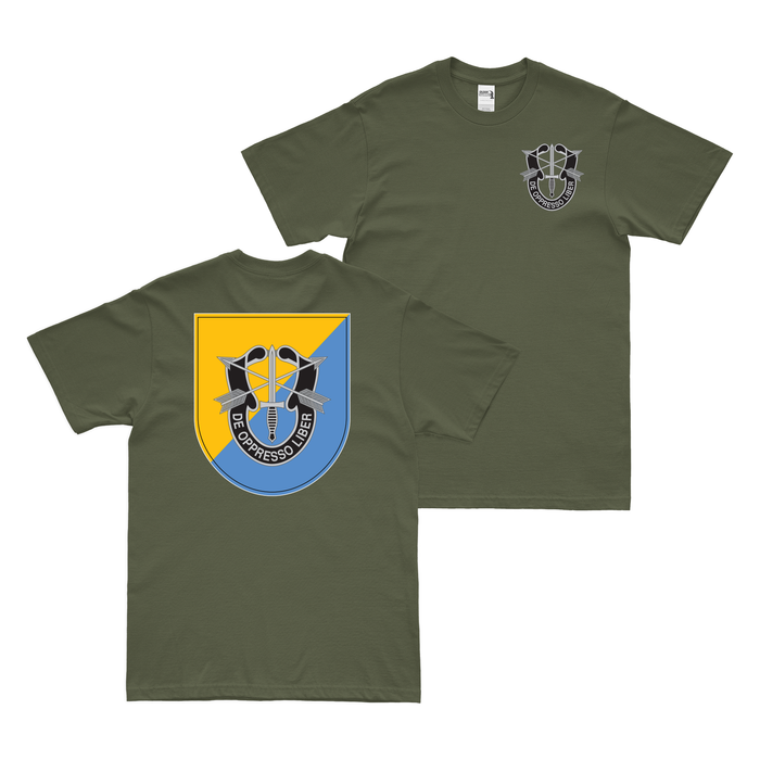 Double-Sided 8th Special Forces Group (8th SFG) Flash T-Shirt Tactically Acquired Small Military Green 