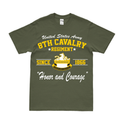 8th Cavalry Regiment Since 1866 Unit Legacy T-Shirt Tactically Acquired Military Green Clean Small