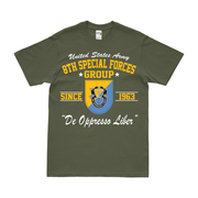 8th Special Forces Group (8th SFG) Since 1963 T-Shirt Tactically Acquired Military Green Clean Small