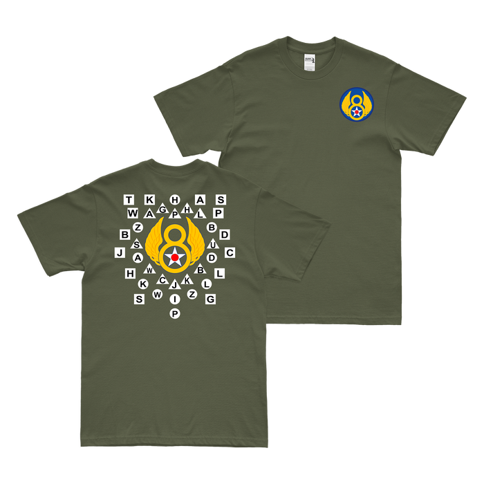 8th Air Force WW2 Bombardment Squadron Legacy T-Shirt Tactically Acquired Military Green Small 