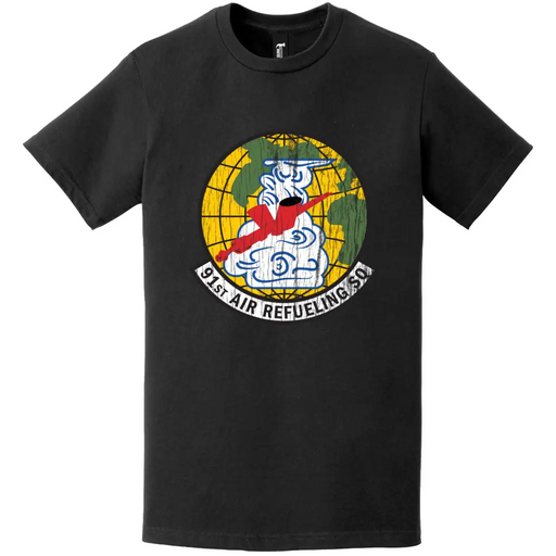 91st Air Refueling Squadron (55th ARS) Distressed Logo T-Shirt Tactically Acquired   