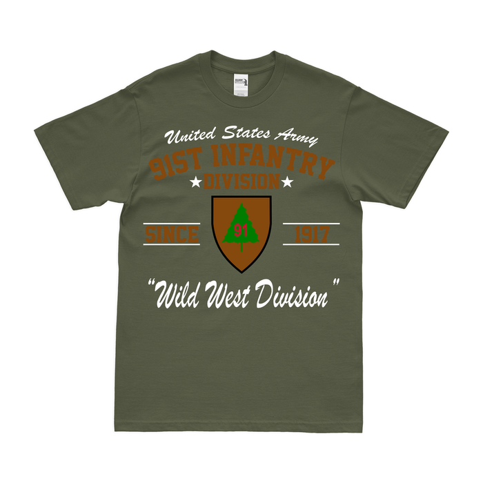 U.S. Army 91st Infantry Division Since 1917 Legacy T-Shirt Tactically Acquired Small Military Green 