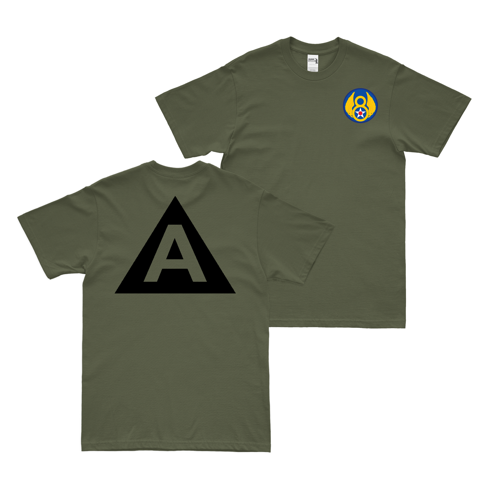 91st Bombardment Group Triangle-A Tail Code WW2 T-Shirt Tactically Acquired Military Green Small 