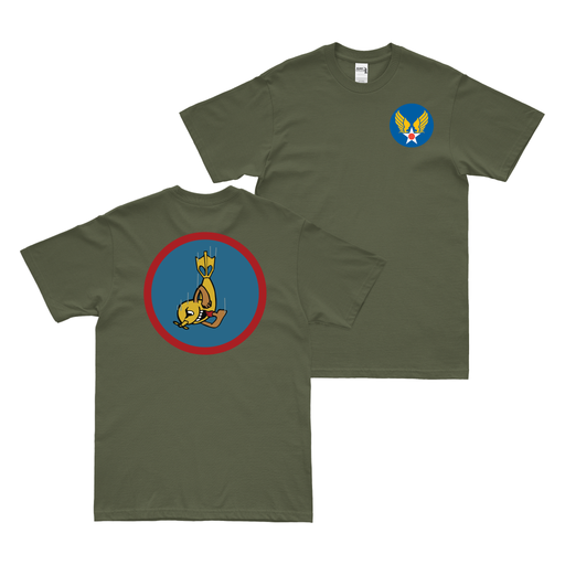 Double-Sided 98th Bombardment Squadron WW2 AAF T-Shirt Tactically Acquired Military Green Small 