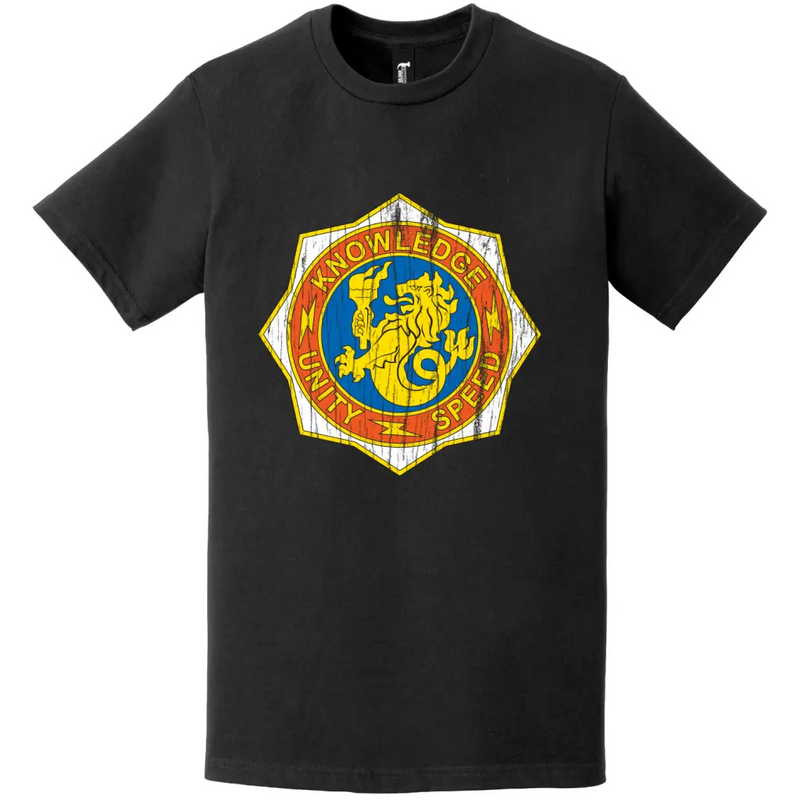 98th Signal Battalion Distressed DUI Logo Emblem T-Shirt