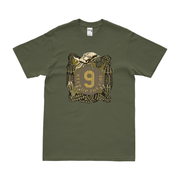 U.S. Army 9th Infantry Regiment Unit Logo Emblem T-Shirt Tactically Acquired Military Green Distressed Small