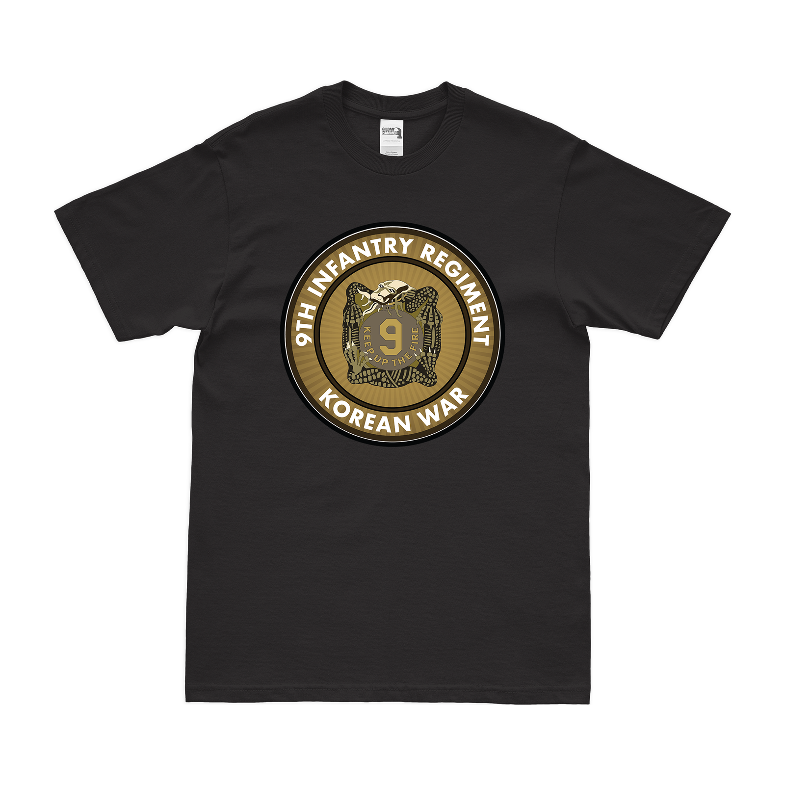 9th Infantry Regiment Korean War Legacy T-Shirt Tactically Acquired Black Clean Small