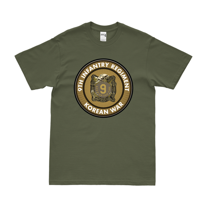 9th Infantry Regiment Korean War Legacy T-Shirt Tactically Acquired Military Green Clean Small