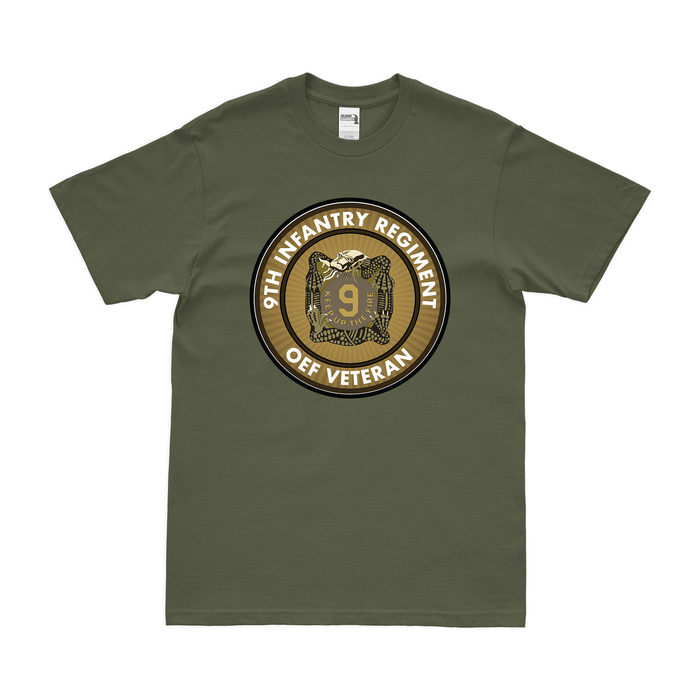 9th Infantry Regiment OEF Veteran T-Shirt Tactically Acquired Military Green Clean Small