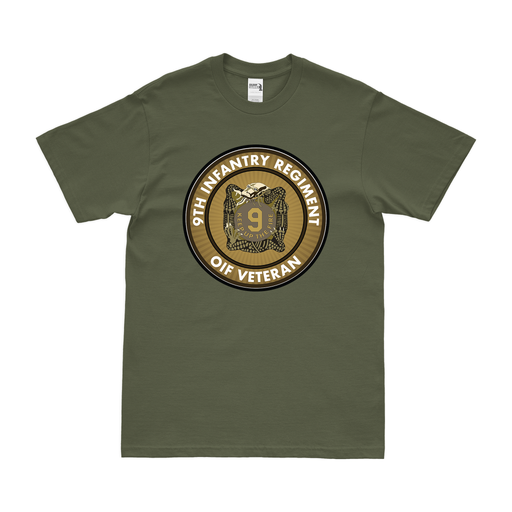 9th Infantry Regiment OIF Veteran T-Shirt Tactically Acquired Military Green Clean Small