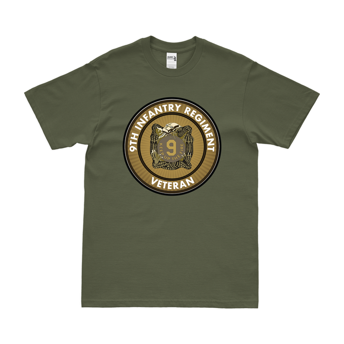 9th Infantry Regiment Veteran Emblem T-Shirt Tactically Acquired Military Green Clean Small