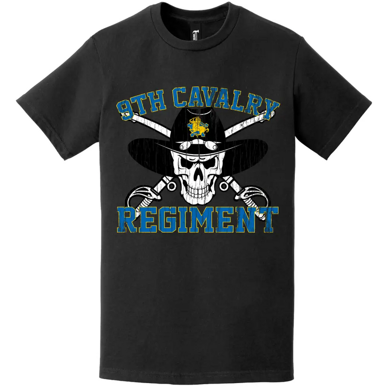 9th Cavalry Regiment Distressed Saber Skull T-Shirt