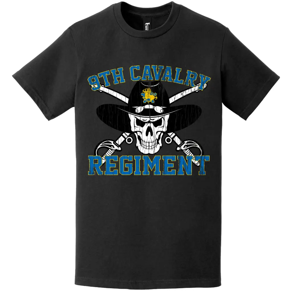 9th Cavalry Regiment Distressed Saber Skull T-Shirt Tactically Acquired   