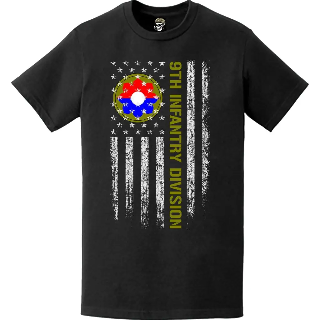 9th Infantry Division (9th ID) American Flag T-Shirt Tactically Acquired   