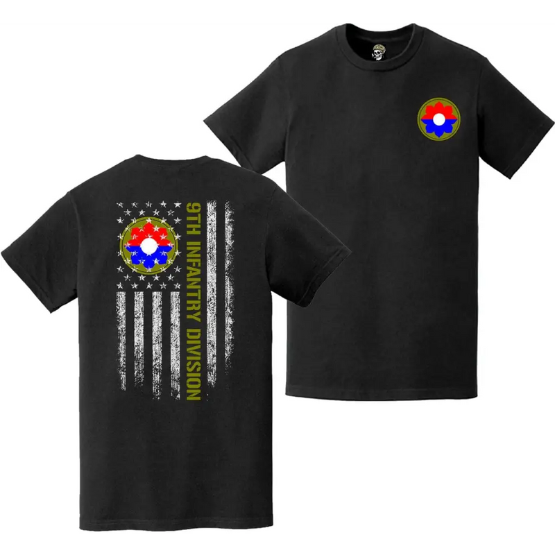 9th Infantry Division (9th ID) Double-Sided American Flag T-Shirt
